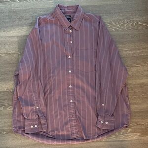 GAP Women’s The Big Shirt - Mauve Striped